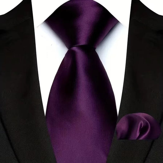 Solid Color Neckties – Timeless Style, Perfect Finish (Dark Purple)