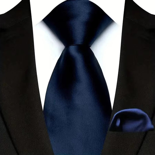 Solid Color Neckties – Timeless Style, Perfect Finish (Dark Blue)