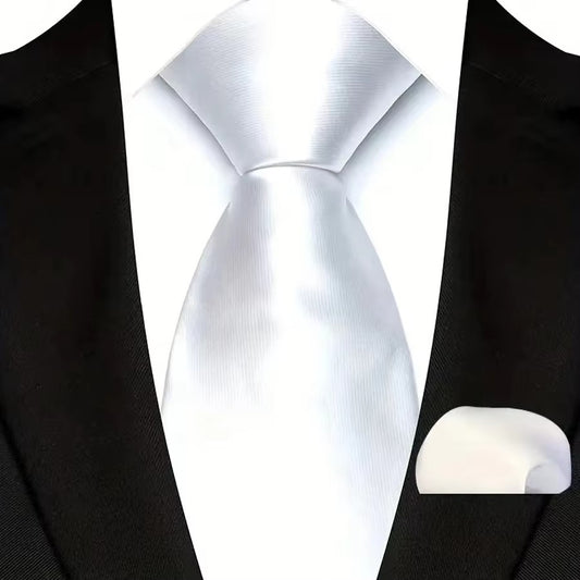 Solid Color Neckties – Timeless Style, Perfect Finish (White)